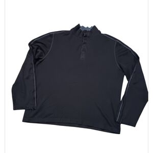 BOSS Hugo Boss Sweater Mens XL Black Mock Neck 1/4 Snap Casual Comfort